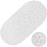 Vannokor Bathtub Mats for Bathroom 27x14 Inch, Pebble Bath Mat for Tub Feels Great on Tired Feet, Friendly Machine Washable Shower Tub Mats with 167 Big Suction Cups, Shower Mat, Bath Tub Mat,Clear