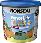 Ronseal Fencelife Plus Sage 5L Wood Protection 5 Year All Weather Shed Fence view 5
