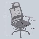 T-THREE Adjustable Ergonomic Office Chair Mesh Back Lumbar Support Black view 4