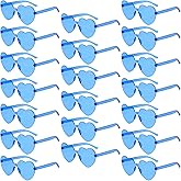 Pibupibu 20 Pack Kids Heart Sunglasses Bulk Party Favors Rimless Colorful Heart Glasses for Girls Boys