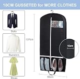 MISSLO 54" Suit Carrier Garment Bag with 2 Pockets Black view 4