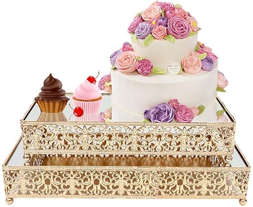 Amazon Com Loyalheartdy Cake Stands 2 Sets Cupcake Stands Gold