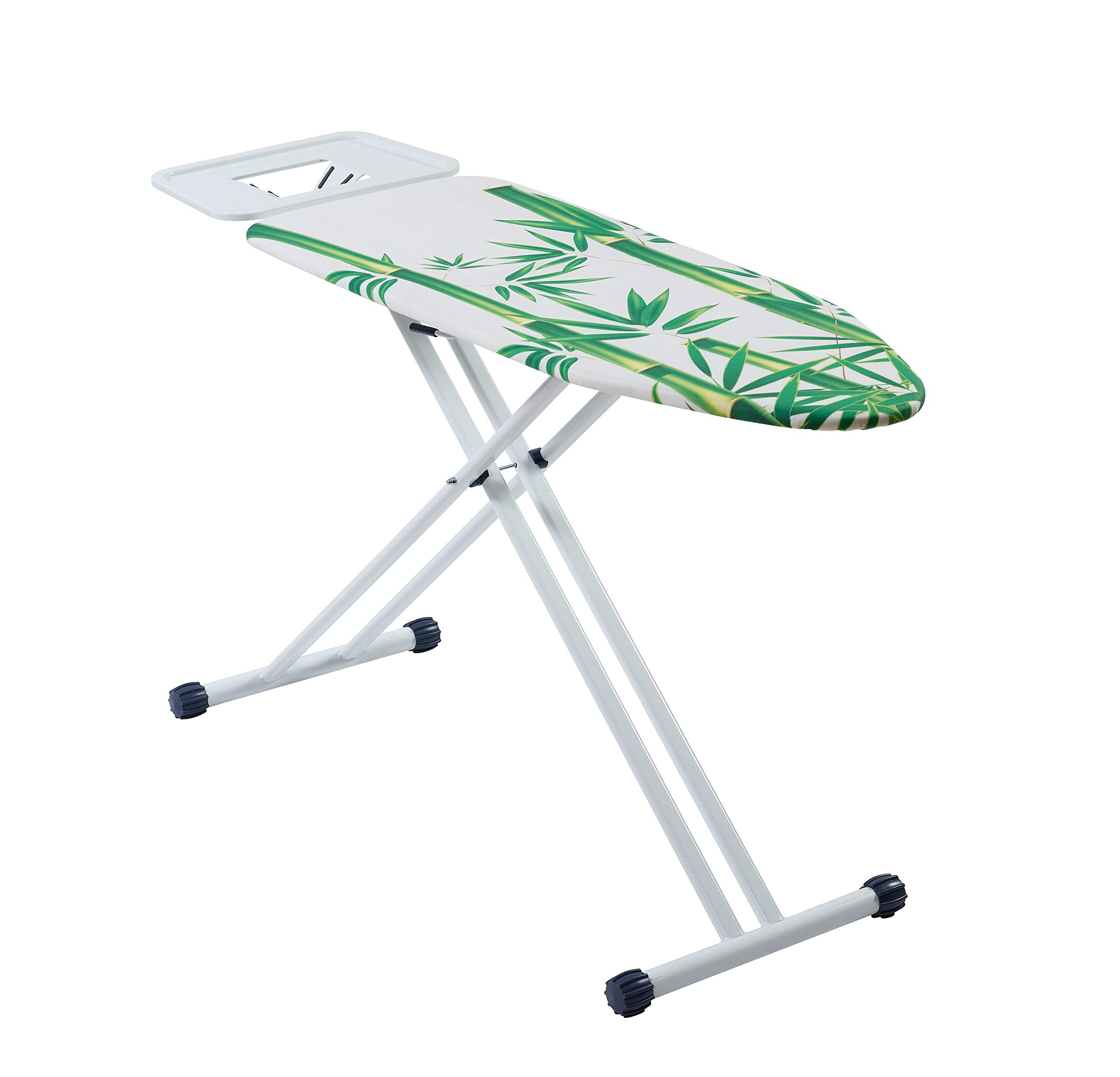 Mabel Home ironing Board Solid Steam iron Rest with Shoulder Shape, Adjustable Height + Extra Cover, White/Green, One Size, (Passat)
