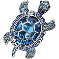 YACQ Women's Big Turtle Pin Brooch + Pendant 2 in 1 - Scarf Holders - Lead & Nickle Free - (2-1/4 x 1-1/2) Inches - Halloween Costume Jewelry Accessories