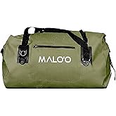 Malo’o Waterproof Dry Duffel, Heavy-Duty Roll Top Waterproof Gear Bag with Shoulder Strap & Molle Loops, Marine Duffel for Kayaking, Boating, Camping, Beach & Travel, Dark Green, 40L