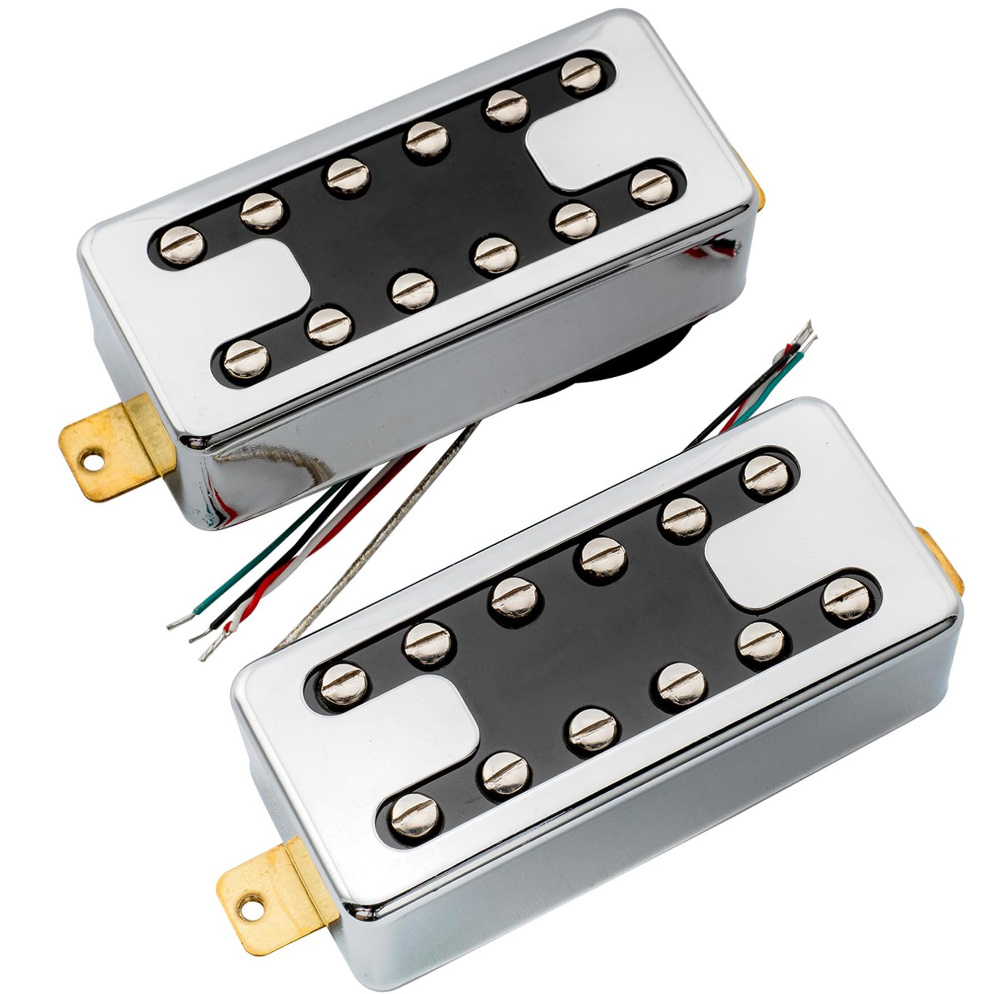 Artec MVH6A Alnico 5 Neo Traditional H Filtertron Style Humbucker Electric Guitar Neck Bridge Pickups Set, Chrome