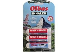 Olbas Inhaler Aromatherapy, Essential Oil Inhaler with Natural Oils, 0.01 Oz Each, 3 Pack, Pocket Sized Nasal Inhaler Stick for Clear Breathing and Sinus Relief