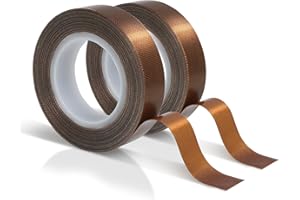 MEBMIK 2 Rolls 1/2 Inch x 33 Feet Low Friction Drawer Slide Tape - Squeak Resistant, Abrasion Resistant Surface Protection Tape for Wood, Cabinet, Curtain, Furniture,Brown