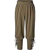 Kids Renaissance Ankle Banded Pirate Pants Medieval Viking Lace Up Tapered Trousers Halloween Costume 3-12 Years