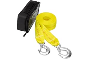 BUEAKE Tow Strap with Hooks 2 Inch x 20 Foot, 20,000 lbs Capacity Tow Rope - Heavy Duty Emergency Towing Straps for Vehicles, Cars, Trucks, ATV, for Roadside Recovery, not for Off-Road Recovery
