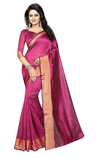 Winza Designer Womens Bhagalpuri cotton Saree with Blouse (MONIKA)