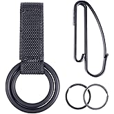 SdTacDuGe Double Ring Flashlight Holder Tactical Key Ring Holder, Special for Police and Fire Agencies,Double C and D Cell Flash Light Holder Combo with Keyrings for Police,Law Enforcement and Workers