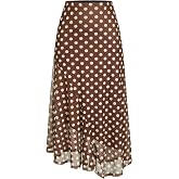 CIDER Skirts for Women Floral Mesh Maxi Asymmetrical Long Western Skirt | Mid Waist, Patchwork, Boho, Country Concert, Flowy, Fall Outfits