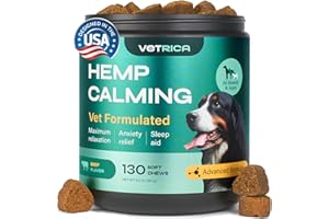 VETRICA Calming Chews for Dogs - Hemp Calming Chews for Dog Anxiety Relief - Dog Calming Treats Anxiety Relief - Dog Calming Treats for Stress, Separation, Storms & Anxiety Relief - with Hemp Seed Oil