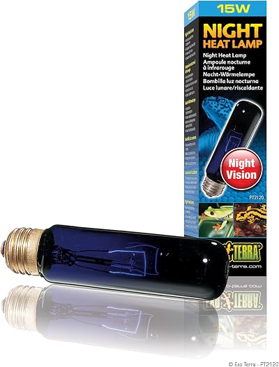 Exo Terra Night Heat Lamp 15 W for Reptiles Blue Glass Night Light