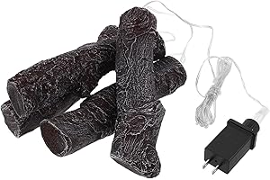 HOLIDYOYO 1 Set Flameless Fireplace Light: Artificial Flameless Fireplace - Realistic Log Wood Burning Flame - Fake Fire Pit 