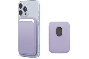 WALLFID Magsafe Wallet Leather Compatible with iPhone 15/14/13/12 Pro/Max/Plus/Mini,RFID Card Holder with MagSafe Magnet (Purple)