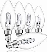 Caldarax E14 28W Candle Bulbs Dimmable 2700K 350LM Clear Glass Pack of 5 view 1