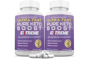JUSTIFIED LABORATORIES (2 Pack) Ultra Fast Pure Keto Boost Extreme Keto Pills 1675MG New & Improved Formula Contains Apple Cider Vinegar Extra Virgin Olive Oil Powder Green Tea Leaf 120 Capsules