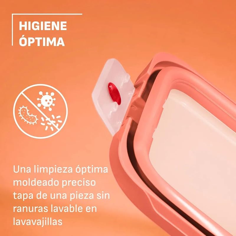oneClick, Set de 5 recipientes para almacenar alimentos, Naranja — foto 7 de 8