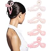 4 PCS Acrylic Bow Hair Clips for Women Bow Cute Claw Clip 4.3" Large Hair Claw Clips for Thick or Long Hair Bows Jaw Clip