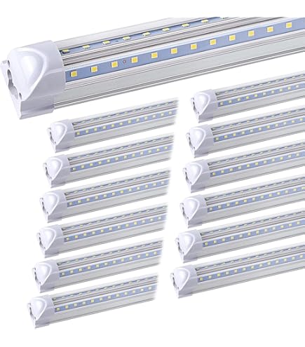 ONLYLUX 8Ft LED Shop Light Fixture - 120W 17500LM T8 Shop Lights for Garage, 6000K Linkable 8 ONLYLUX 8Ft LED Shop Light Fixture - 120W 17500LM T8 Shop Lights for Garage, 6000K Linkable 8