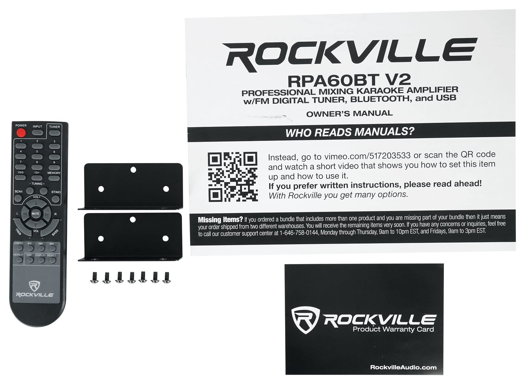 Rockville Bundle: RPA60BT V2 Bluetooth Karaoke Amp Mixer Bundle with (8) HC55-16 in-Ceiling Home Theater Speakers, Rock Shaker Subwoofer Sub, RCDR25B Dual RCA to Dual RCA Pro Audio Cable (11 Items)