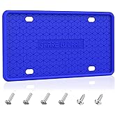 QiqaMole 1 Pack Silicone License Plate Frame, Front Back License Plate Cover, License Plate Bracket Holder Rust-Proof, Rattle-Proof, Weather-Proof for US and CA Standard Car (Dark Blue)