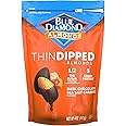 Blue Diamond Almonds, Dark Chocolate Sea Salt Caramel Covered Thin Dipped Snack Nuts for Guilt-Free Snacking with Half the Sugar, Perfect for Gathering, Holidays, or Craving a Sweet Treat, 4oz. Resealable Bag
