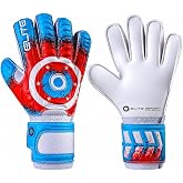 ELITE SPORT GOALKEEPING Soccer Gloaves Stars for Youth, Extra Grip and High Performance, Red, White and Blue