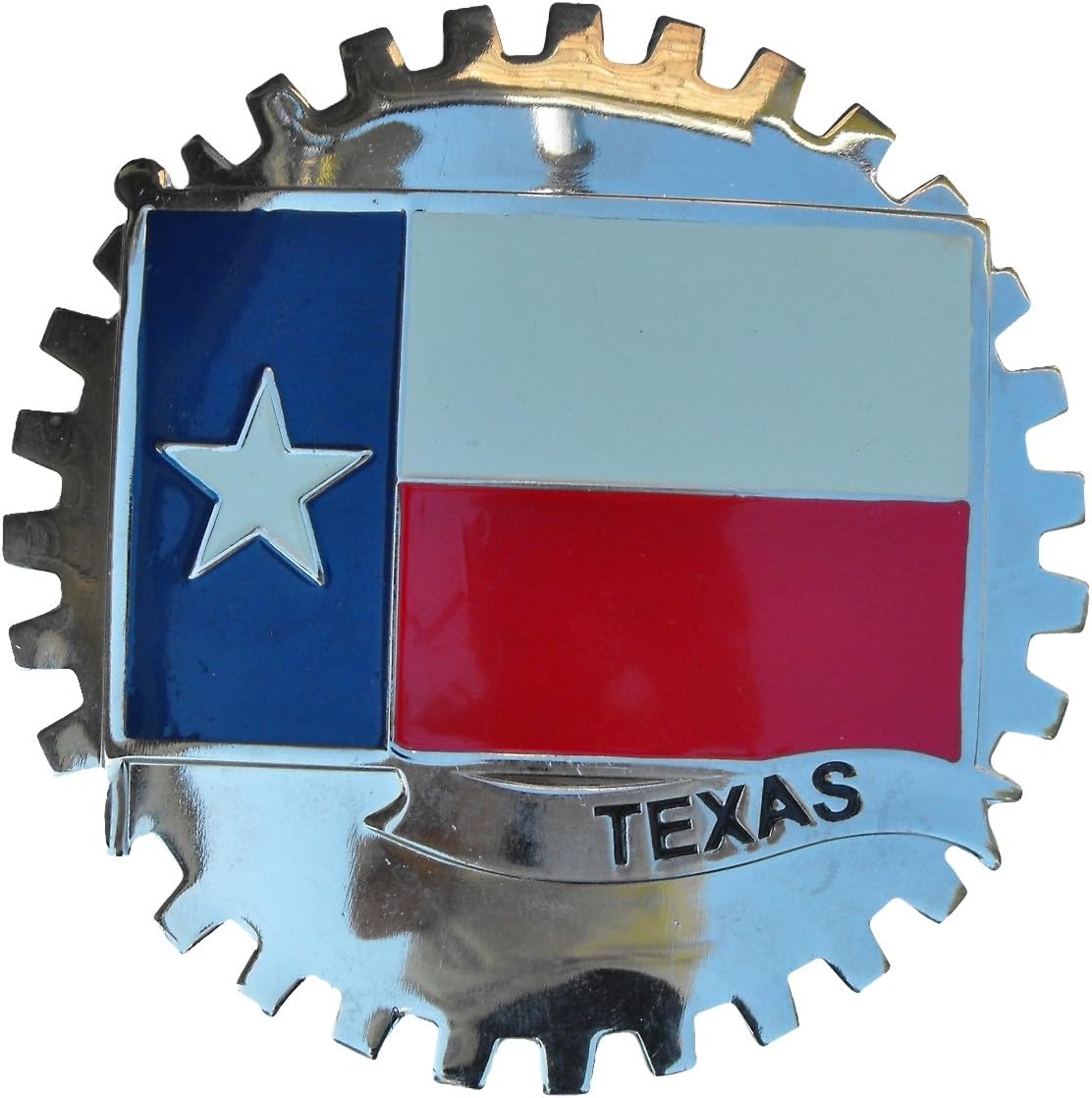 Texas State Flag Car Grille Badge