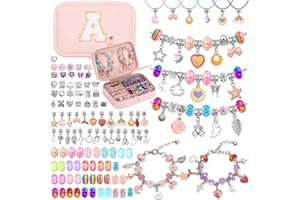 Billbotk Charm Bracelet Making Set with Jewelry Case Charm Pendant Bracelet Kit DIY Jewelry Making Art & Craft for Birthday Gifts Valentine Christmas
