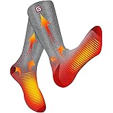 Rabbitroom Heated Socks for Men Women,Rechargeable Electric Battery Powered with 3 Levels Setting,Winter Thermal Insulated Socks for Chilly Feet,Novelty Sports Outdoor Sox for Hunting Skiing Hiking