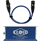 Cloud Microphones - Cloudlifter CL-1 with Get Lifted XLR Cable - 1.5ft | USA-Made Mic Activator, +25dB Ultra-Clean Gain, Gold REAN Connectors, Spiral Shielding, Ready to Record