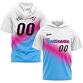 vients Custom Hooded T Shirt Short Sleeve Hoodies for Adult Kid Shirts with Hoods Printed Name Number Logo