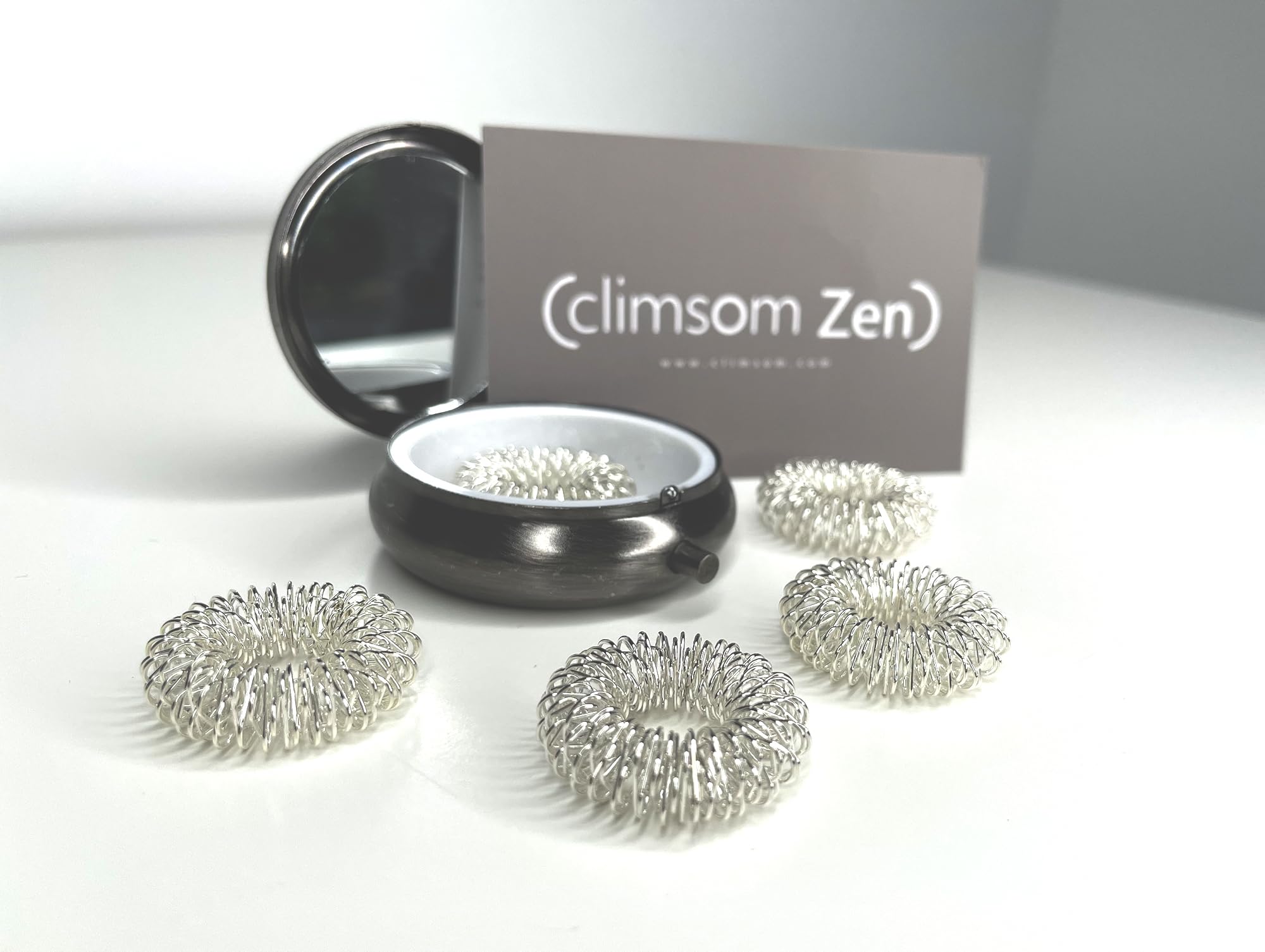 CLIMSOM Zen - 5 Acupressure Rings with Premium Set, Finger Massage Rings, Relax to Your Fingertips with Acupressure Rings