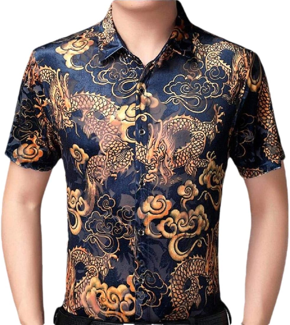 jxfd Men's See Through Mesh Clubwear Sport Button Down Top