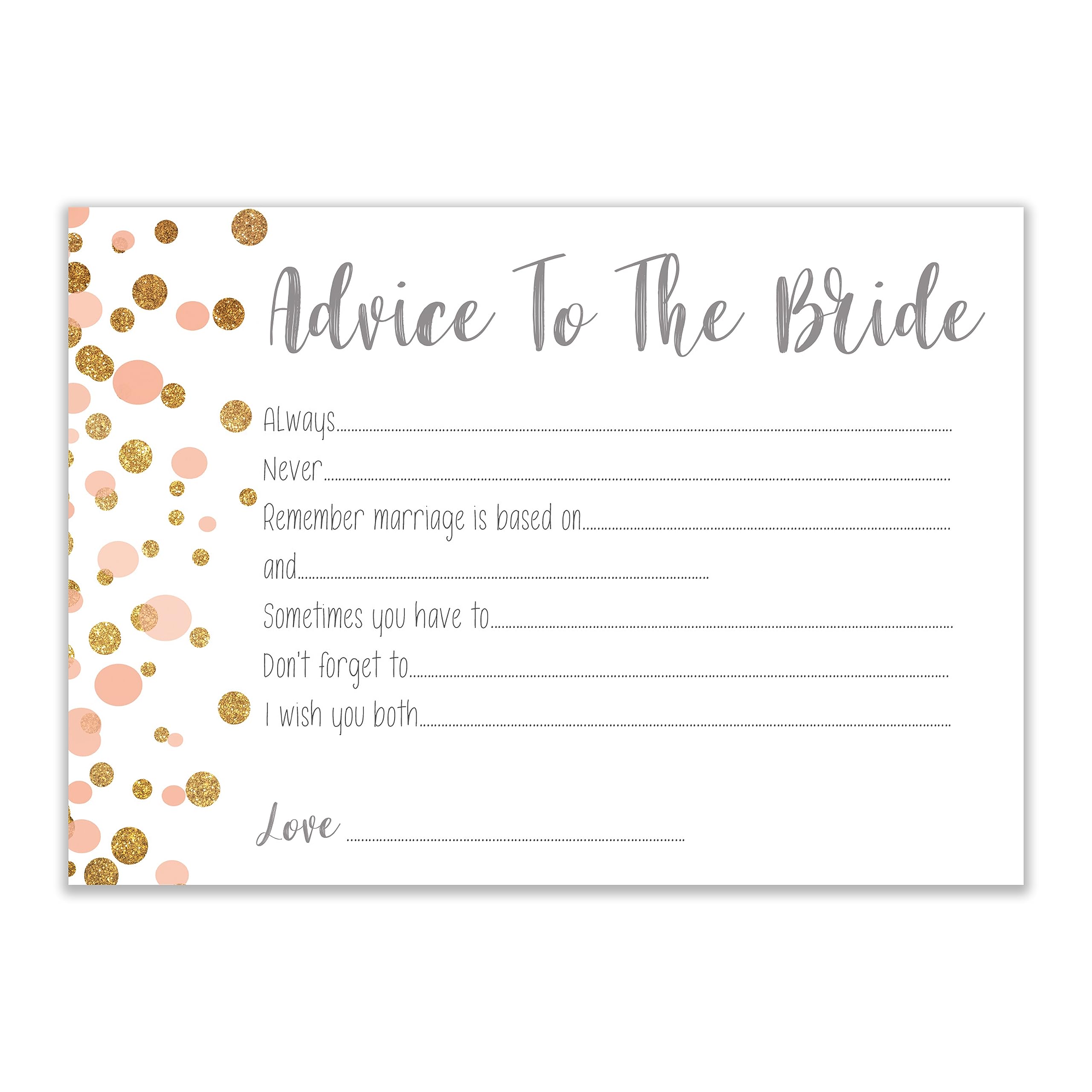 Little Angels Jamboree Hen Party 20 Advice To The Bride Cards Games Hen Party Accessories Polka Dot (A2BP20)