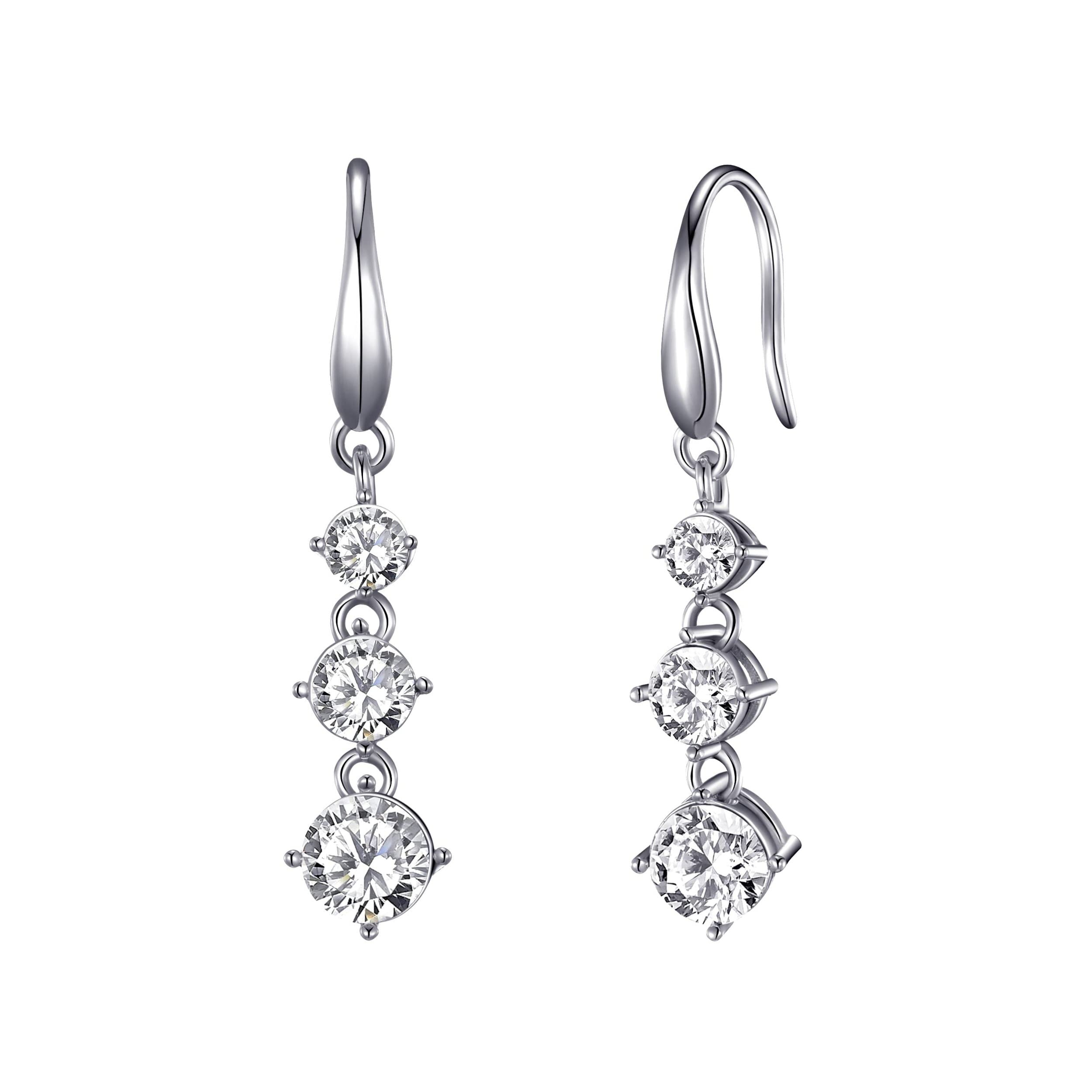 Philip Jones Graduated Drop Earrings Created with Zircondia® Crystals