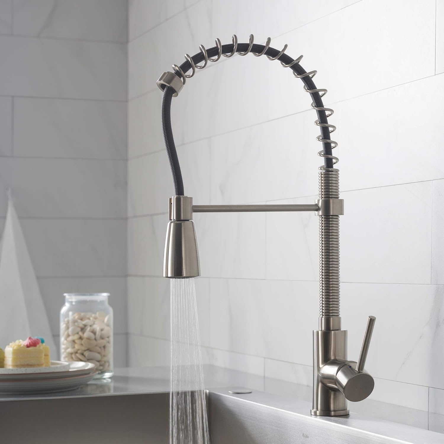 Kraus KPF 1612SS Single Lever Pull Down Kitchen Faucet In Stainless