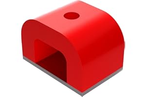 Red Cast Alnico 5 Bridge Magnet with Keeper, 1.18" Wide, 0.78" High, 0.78" Thick, 0.20" Hole On Top (Pack of 1)