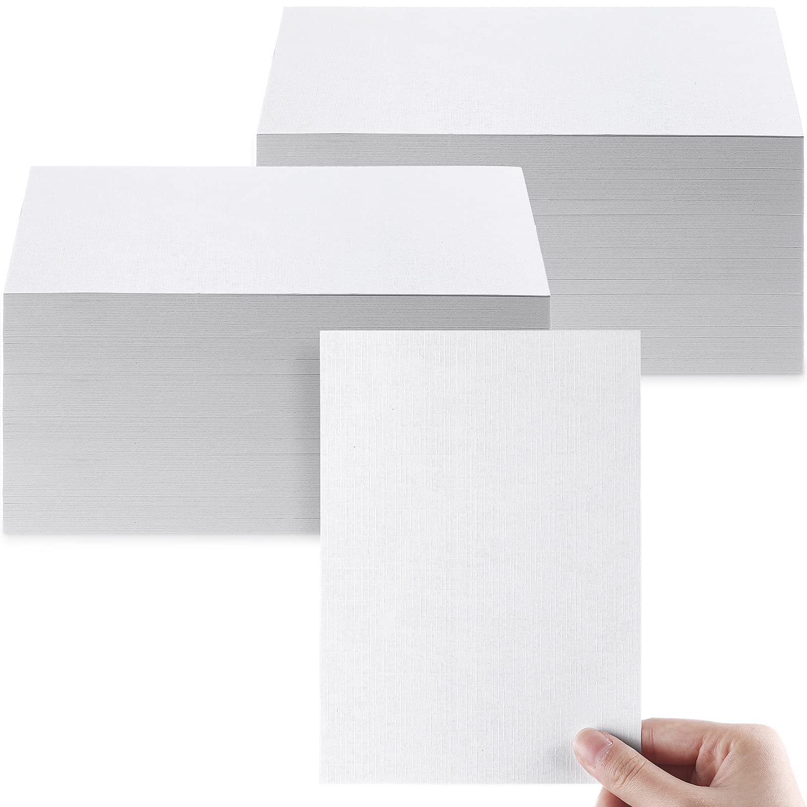 Photo 1 of Geosar 200 Sheet Linen Cardstock Invitation Cardstock Heavyweight Printer Paper 92lb 250gsm Index Cards for Printer Cover Postcards Blank Flash Note Greeting (White)