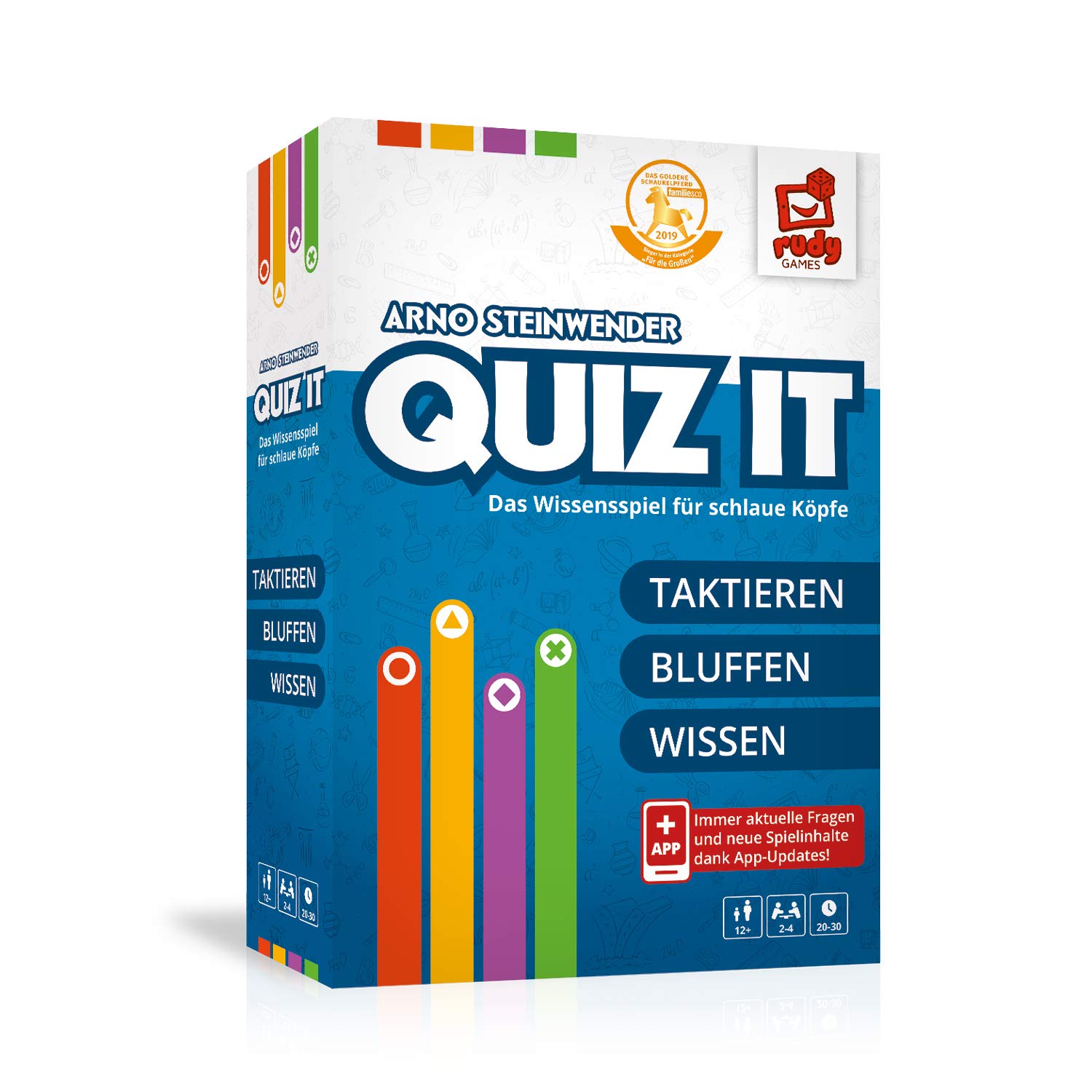 Rudy Games 10V61114114V10 Quiz it - Interactive Quiz Game with App - Questions from Various Themes for the Whole Family - From 12 Years - For 2-4 Players