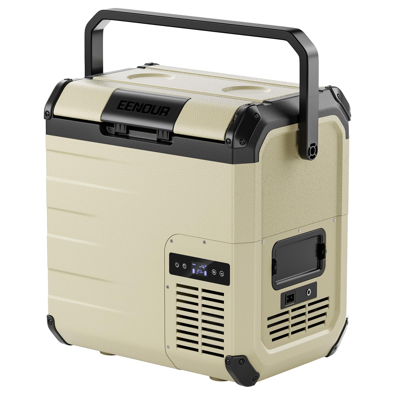 Photo 1 of *************MISSING POWER CORD, MINOR WEAR***********************
EENOUR D18 12 Volt Car Refrigerator, Portable Freezer 19Qt/18L Battery & Solar Powered Cooler 25W, -4~50?, 12/24V DC, 110~240V AC, Electric Cooler Ideal for Road Trips, Camping (Battery No