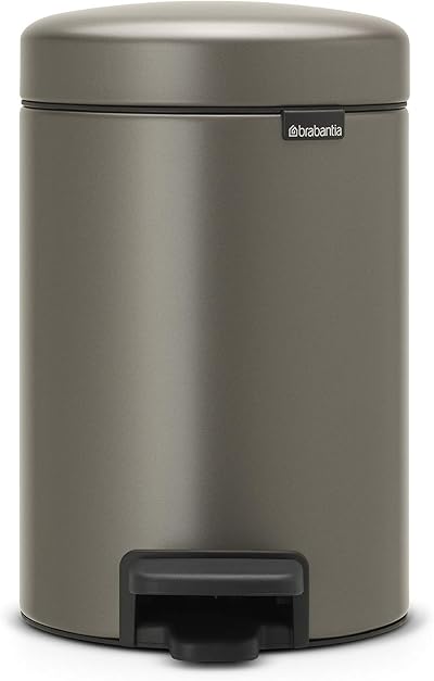 Brabantia newIcon Pedal Bin 3 L Platinum with Plastic Inner Bucket