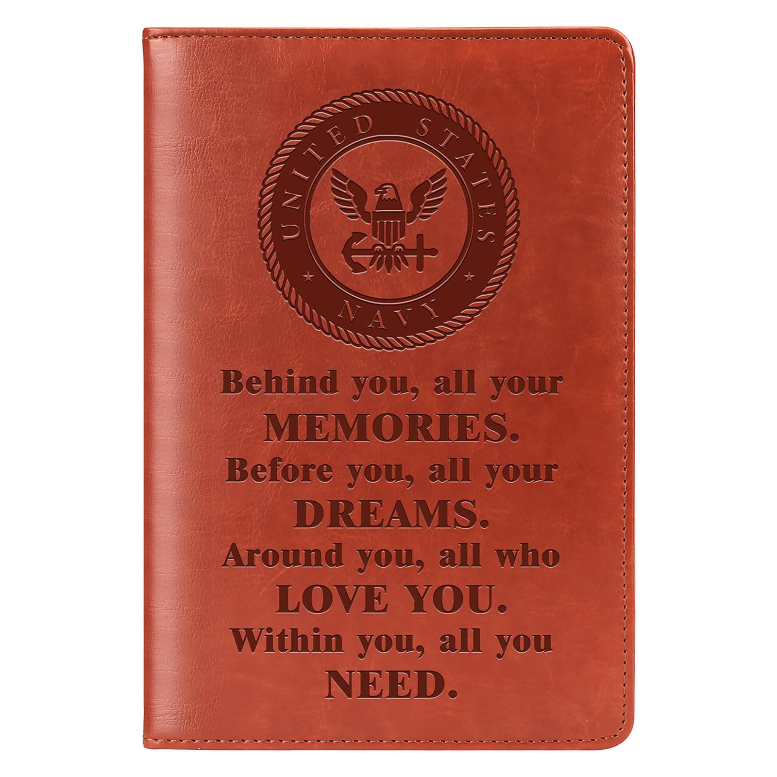 Photo 1 of WHLBHG Navy Gift Navy Notebook Behind you all you memories Lined Journal Notebook Military Appreciation Gift Motivational Gift for Navy Military Notebook (Behind-NAVY)