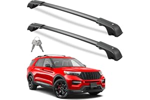 Wonderdriver Lockable Roof Rack Cross Bars 220lbs Compatible with Ford Explorer 2020 2021 2022 2023 2024 2025 2026,Heavy Duty Aluminum Roof Rails Crossbars Black Rooftop Cargo Carrier Luggage