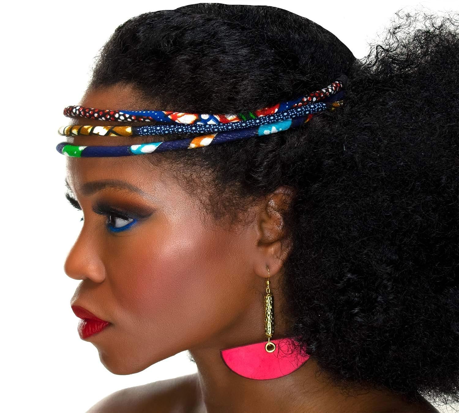 Blue 3 Strand Headband African Headband Afro Headband