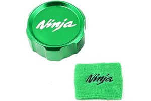 ZYAKOMO Fit For Kawasaki NINJA 1000SX 2024 2023 Ninja 1000 ZX6R ZX636 ZX10R ZH2 CNC Motorcycle Front Brake Fluid Reservoir Cap Oil Brake Reservoir Cover Sock (Green)
