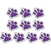PATIKIL Animal Cat Dog Paw Print Charm, Shine Powder Footprint Beads Enamel Alloy Claw Pendants Colorful for Necklace Keychain Bracelet